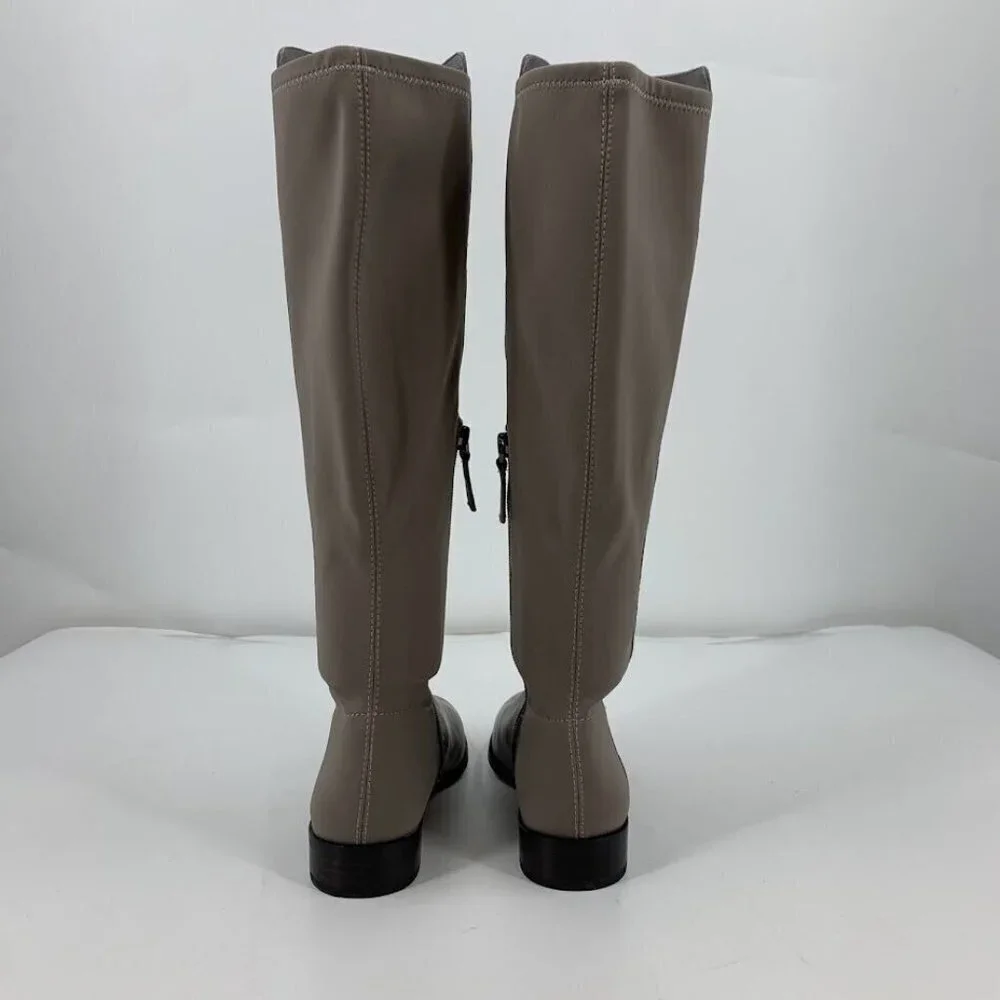 Louise et Cie Women's Lo-Verdi-R Round Toe Low Heel Leather Knee High Boots SZ 6